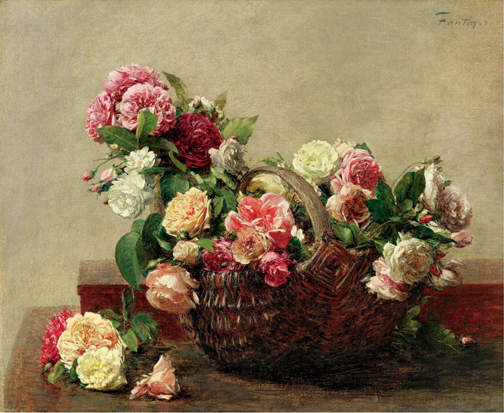  方丹·拉图尔 Fantin-Latour 一篮玫瑰2 PANIER DE ROSES 2